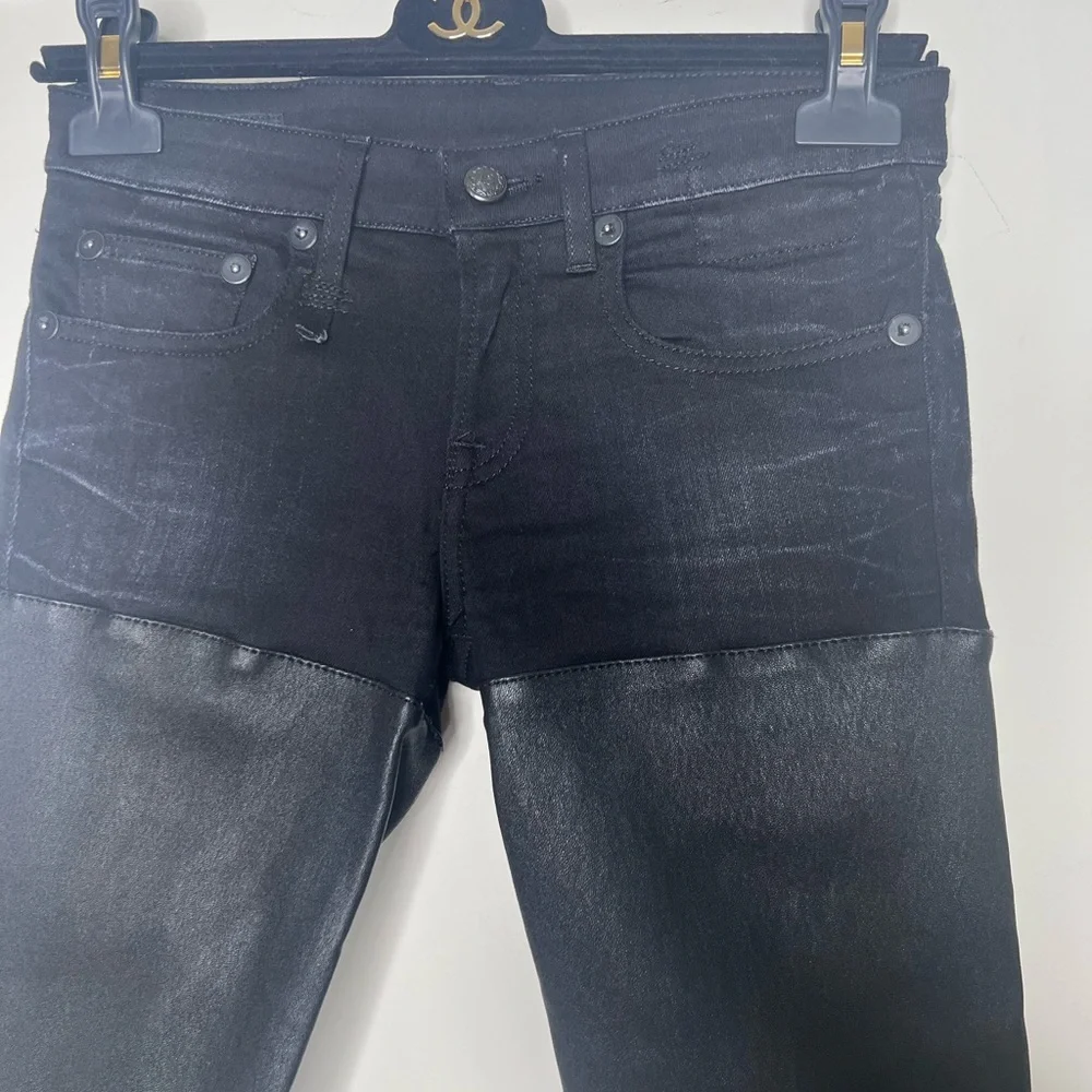R13 Black Leather Chaps JEANS SIZE 24 $845. - Picture 8 of 12